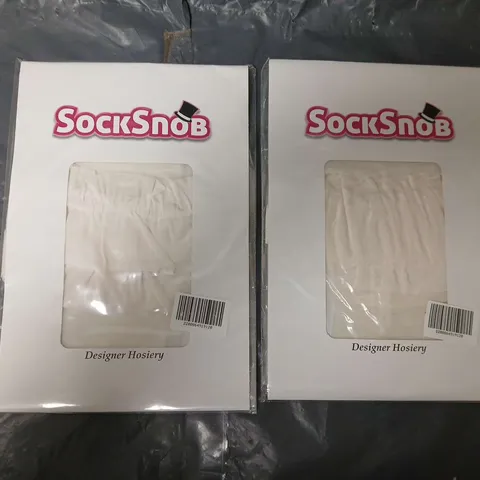 APPROXIMATELY 220 SOCK SNOB SMOOTH TOP STOCKINGS IN IVORY - MEDIUM