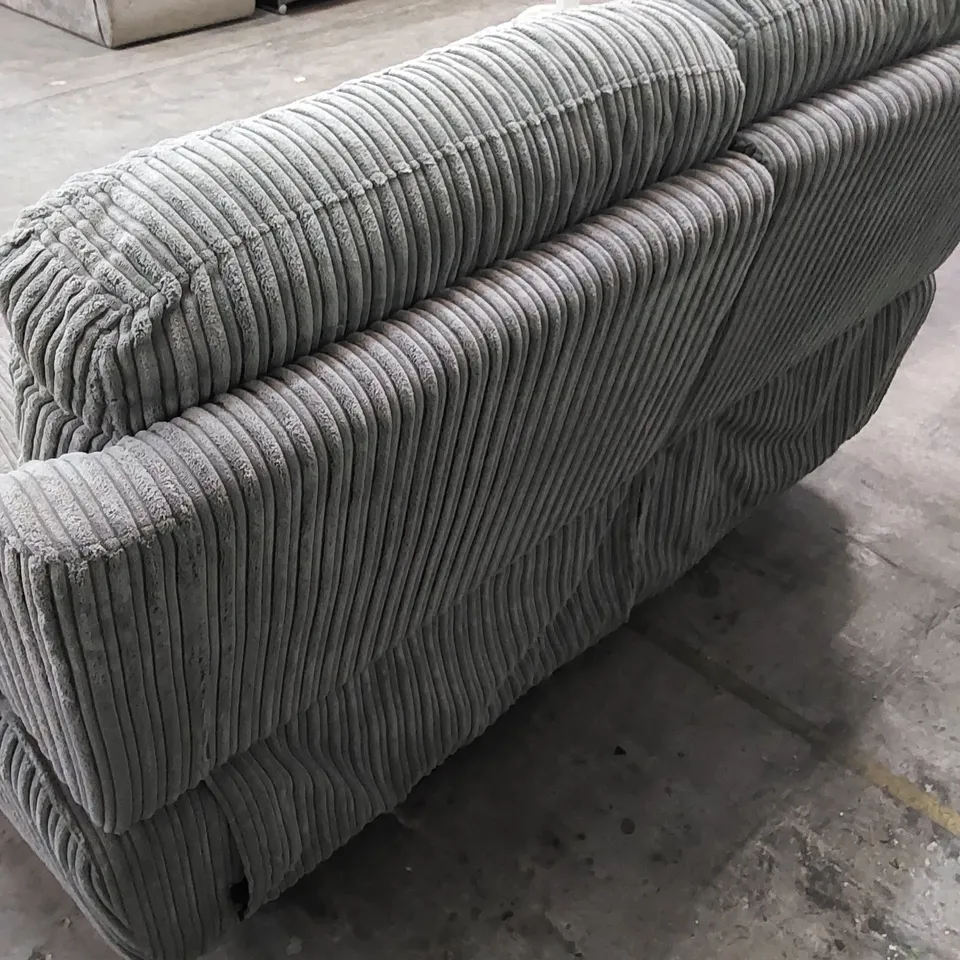 QUALITY DESIGNER BARON 2 SEATER MANUAL RECLINER FABRIC UPHOLSTERED SOFA - GREY