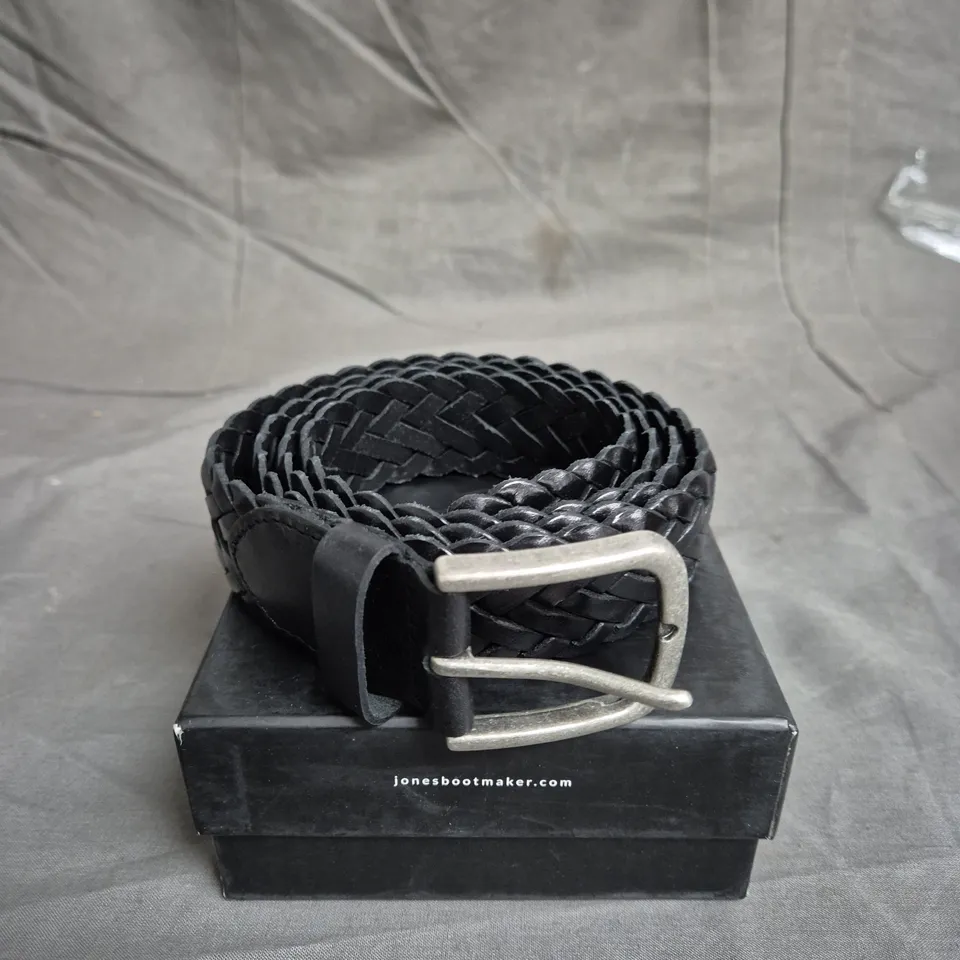 JONES BOOKMAKER VANCOUVER BLACK LEATHER BELT - LARGE