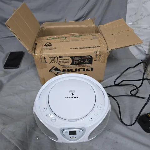 AUNA MULTIMEDIA CD PLAYER BOOMBOX – WHITE