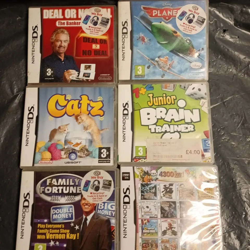6 X ASSORTED NINTENDO DS VIDEO GAMES TO INCLUDE PLANES, DEAL OR NO DEAL, CATZ ETC