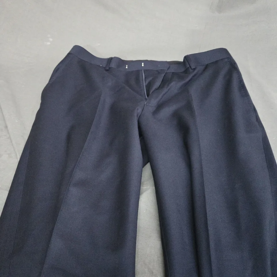 MOSS REGULAR FIT NAVY SMART TROUSERS - SIZE 34L