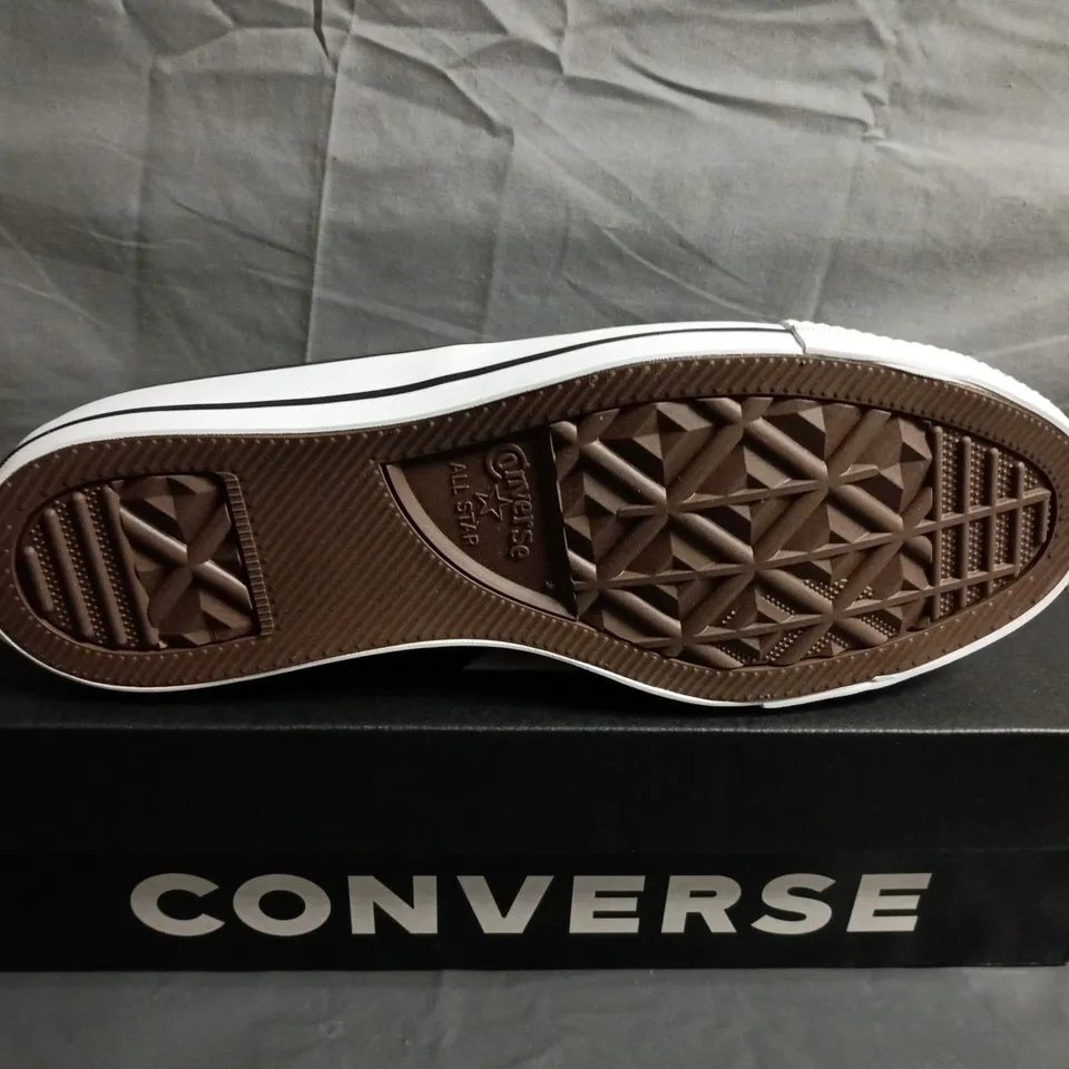 BOXED PAIR OF CONVERSE ALL STAR OX SNEAKERS - BLACK CANVAS, UK 7 