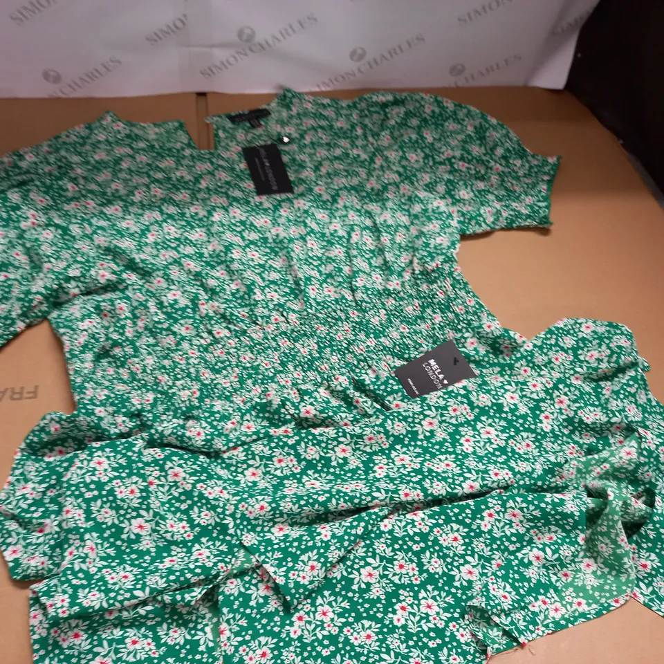 MELA LONDON GREEN FLORAL DRESS - UK 20