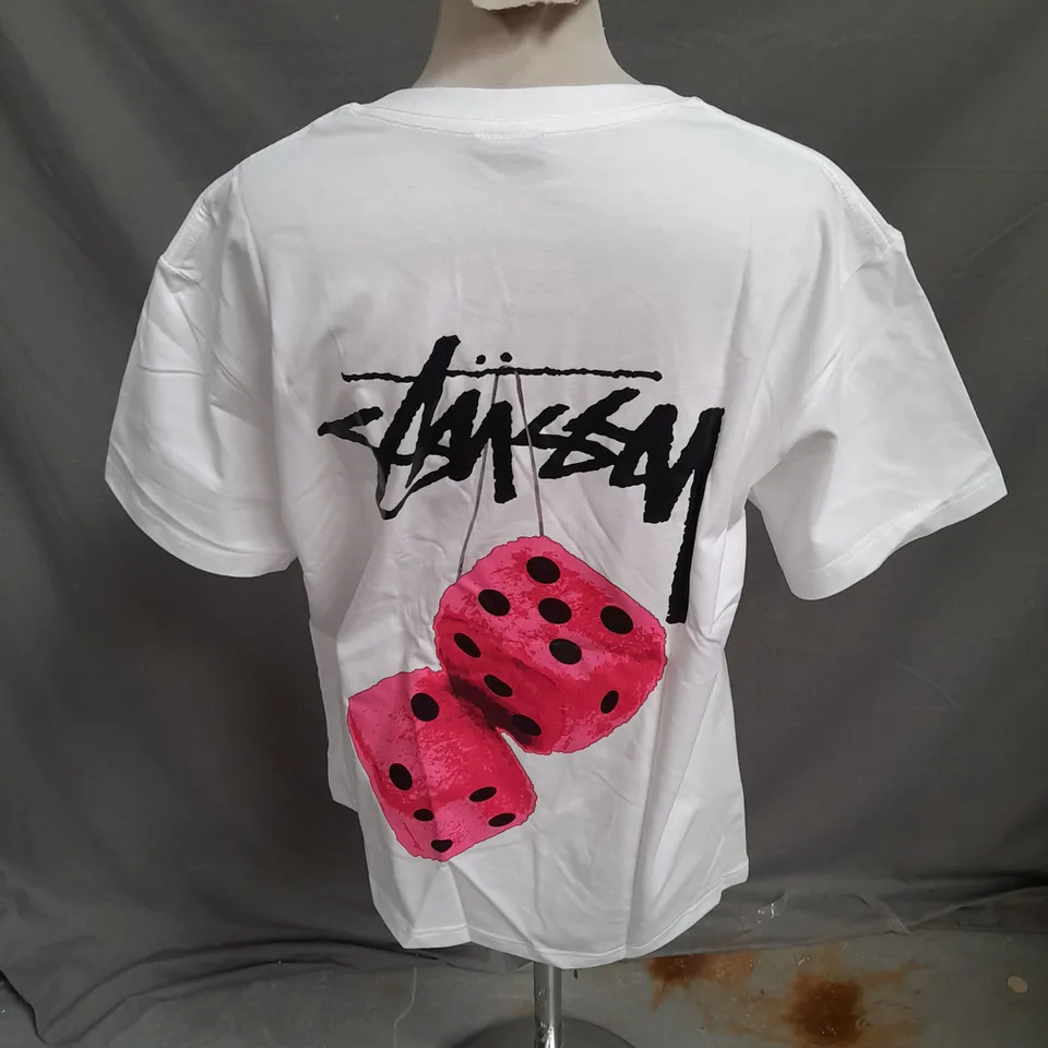 STUSSY PRINTED TSHIRT N WHITE SIZE M