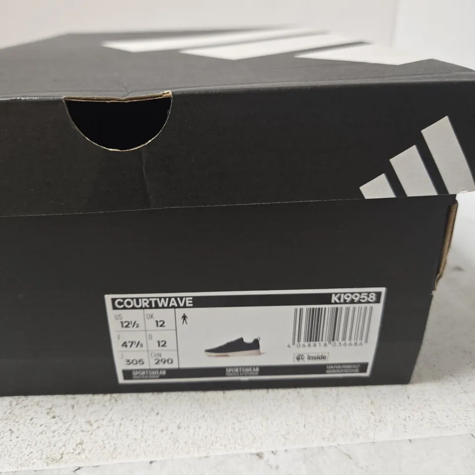 BOXED ADIDAS COURTWAVE NAVY SNEAKERS, UK 12