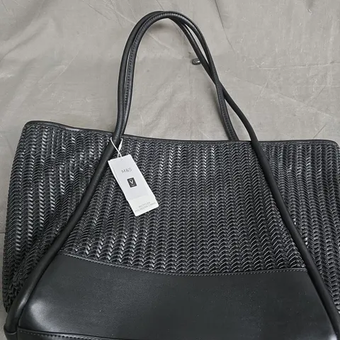 MARKS & SPENCER BLACK WOVEN TOTE BAG – VEGAN