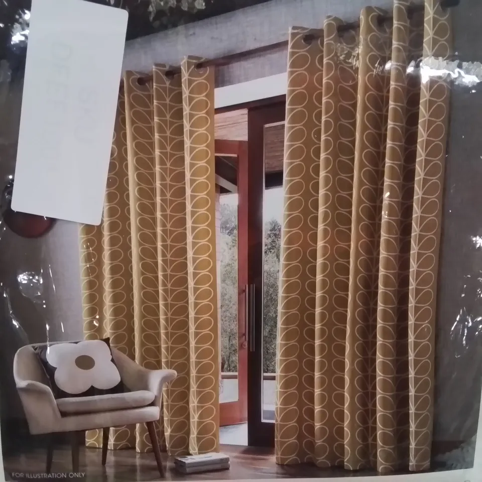 BAGGED ORLA KIELY HOUSE LINEAR STEAM CURTAINS 66" X 72"  -YELLOW-