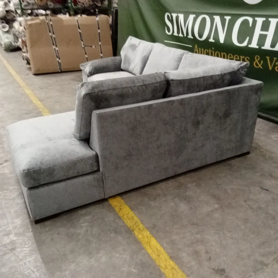 SALERNO FABRIC RIGHT HAND CORNER CHAISE SOFA - GREY RRP £999