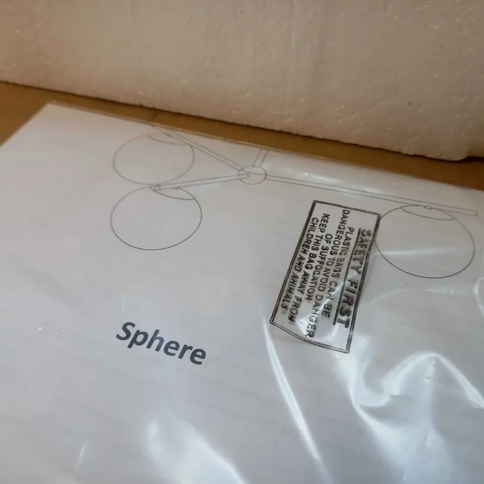 BOXED/PACKAGED SPHERE STEM/ANTIQUE BRASS LIGHT FITTING