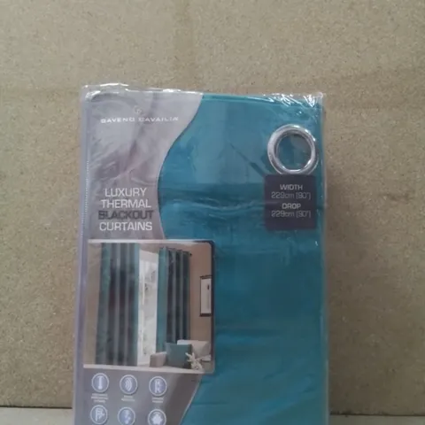 BRAND NEW GAVENO CAVAILIA LUXURY THERMAL BLACKOUT CURTAINS 229CM X 229CM - EMERALD GREEN