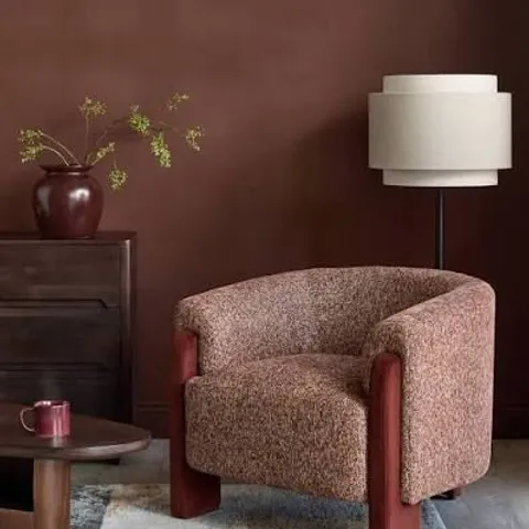 BOXED DANETTI MILES TOFFEE RED MIXED MATERIAL OCCASIONAL CHAIR