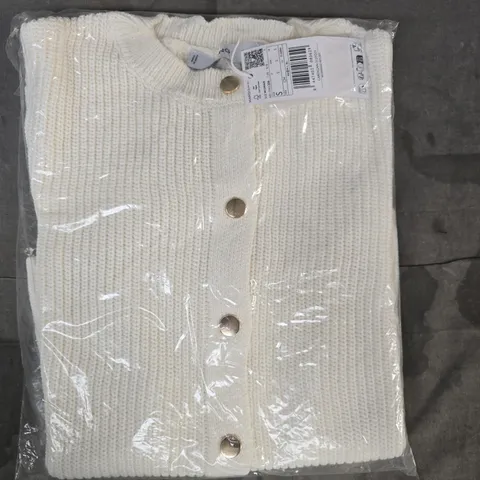 MANGO CARDIGAN 212TOTI KNIT CARDIGAN IN CREAM SIZE UK SMALL