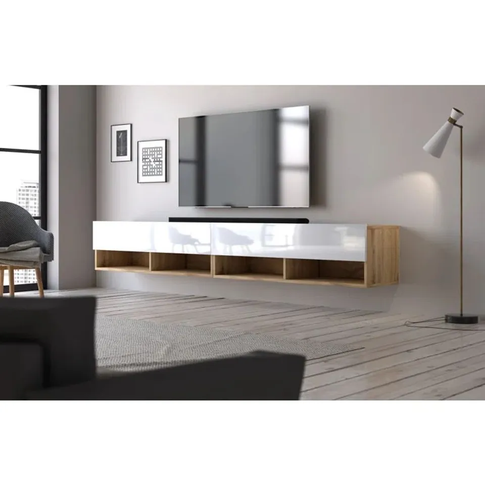 BOXED ZAGER TV STAND FOR TV'S UP TO 88" (2 BOXES)