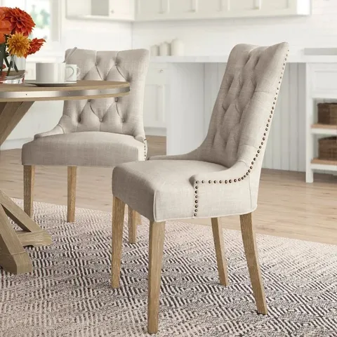 BOXED BAUMGARTEN SET OF 2 UPHOLSTERED DINING CHAIRS - GREY (1 BOX)