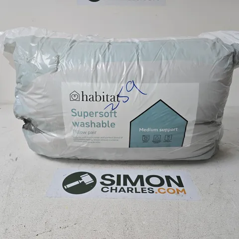 HABITAT SUPERSOFT WASHABLE PILLOW PAIR – MEDIUM SUPPORT