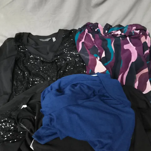 APPROXIMATELY 40 ASSORTED CLOTHING ITEMS IN VARIOUS SIZES, STYLES & COLOURS TO INCLUDE BRANDS SUCH AS RUTH LANGSFORD, KIM&CO, DANNII MINOGUE, ETC - COLLECTION ONLY