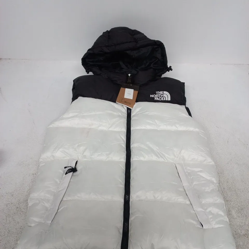 THE NORTH FACE BLACK AND WHITE PADDED GILLET SIZE S