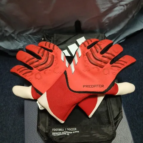 ADIDAS PREDATOR GEL PRO FP GOALKEEPER GLOVES – RED, SIZE 9