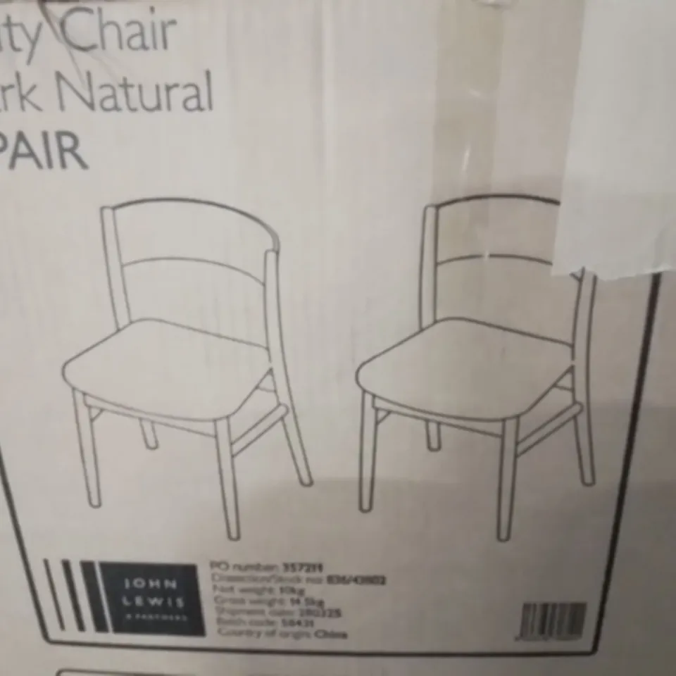 BOXED SET OF 2 PARITY CHAIRS