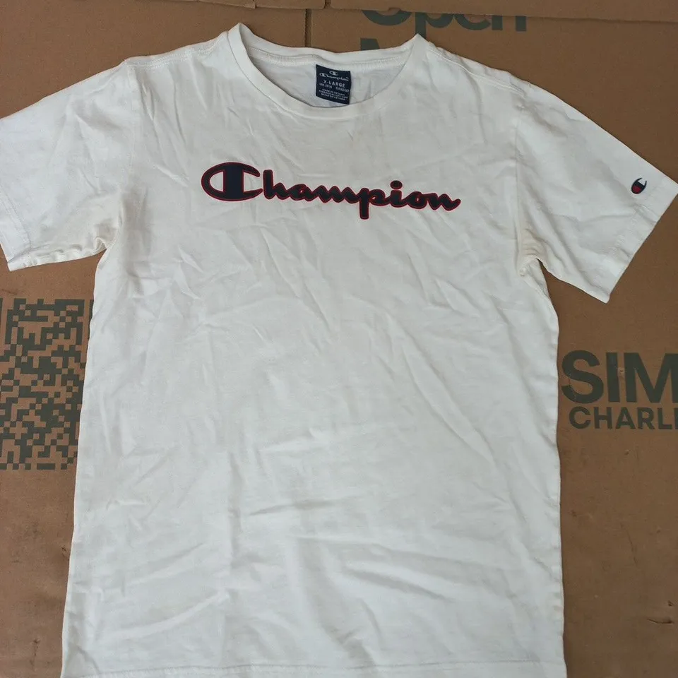 CHAMPION SHORT SLEEVE CREW NECK T-SHIRT IN WHITE SIZE XL