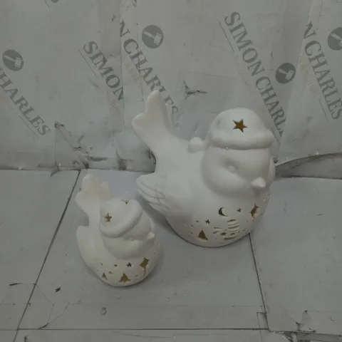 HR PRE LIT PORCELAIN BIRDS SET 
