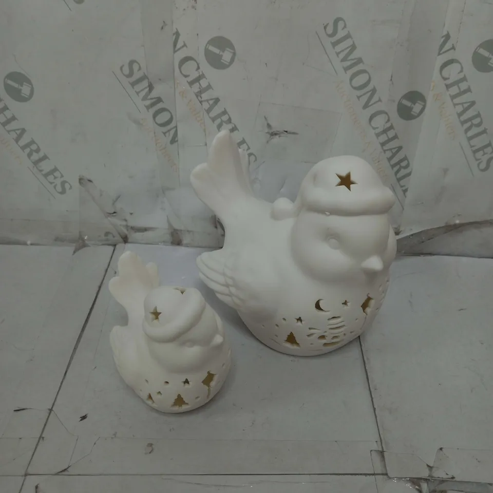 HR PRE LIT PORCELAIN BIRDS SET 