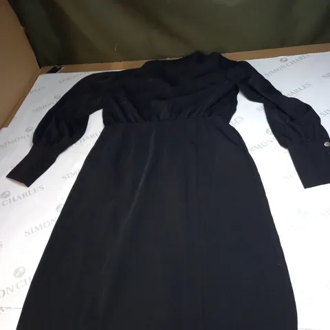 OASIS DRAPED CREPE BUTTON DETAIL MIDI DRESS SIZE 12