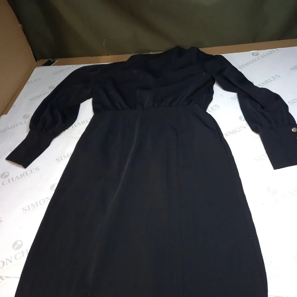 OASIS DRAPED CREPE BUTTON DETAIL MIDI DRESS SIZE 12