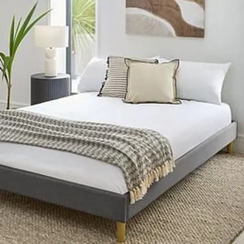 BOXED PRAIRIE DOUBLE SIZE PLATFORM BED - GREY (1 BOX)