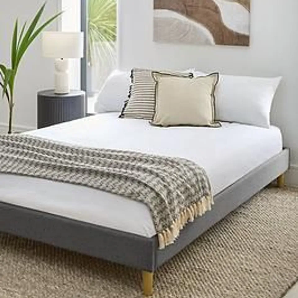 BOXED PRAIRIE DOUBLE SIZE PLATFORM BED - GREY (1 BOX)
