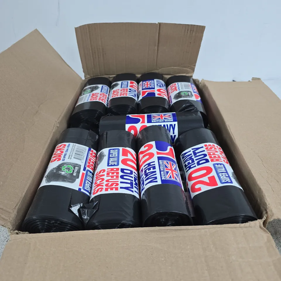 BOX OF APPROXIMATELY 20 HEAVY DUTY REFUSE SACK ROLLS