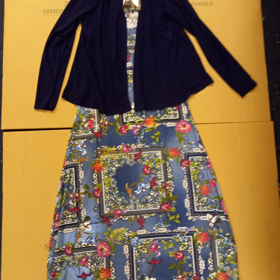 BRAND NEW ATTITUDES BY RENEE COMO JERSEY SLEEVELESS MAXI DRESS & JACKET SET REGULAR SIZE S