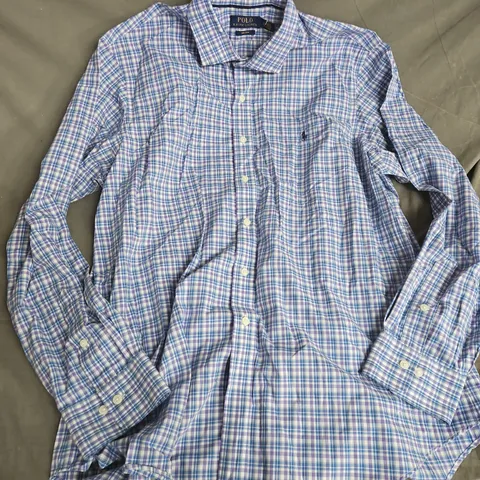 POLO RALPH LAUREN SHIRT – BLUE PLAID, NON-IRON, MEN’S XL