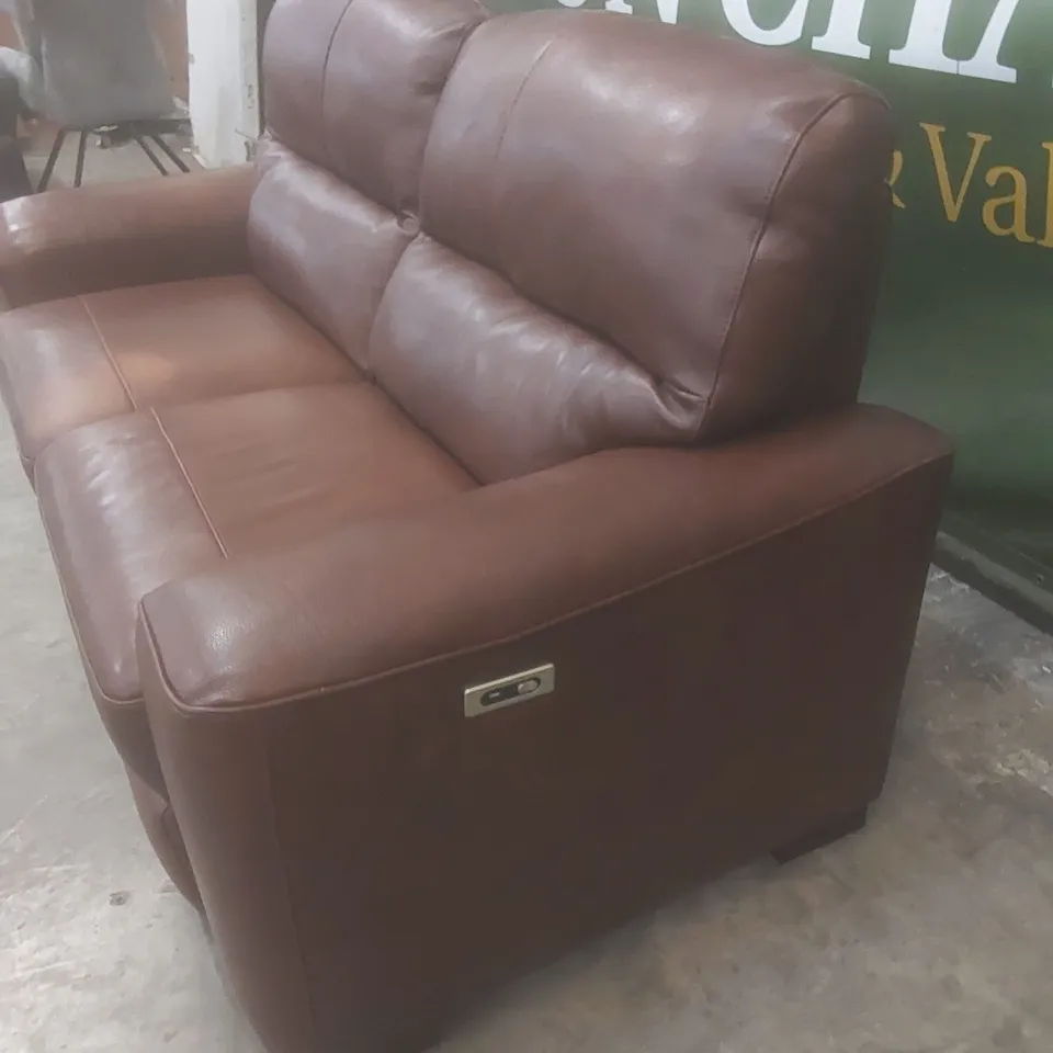 QUALITY DESIGNER ITALIAN MADE SELVA 3 SEATER LEATHER UPHOLSTERED ELECTRIC RECLINER SOFA 