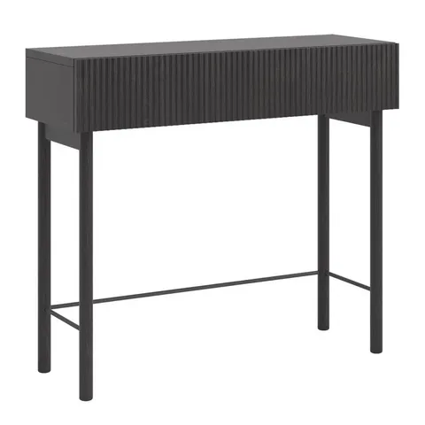 BOXED NOLIE CONSOLE WITH DRAWER, WALL MOUNTED, 90CM, PORTLAND ASH, BLACK