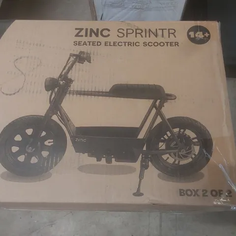 BOXED ZINC SPRINTR SEATED ELECTRIC SCOOTER (2 BOXES)