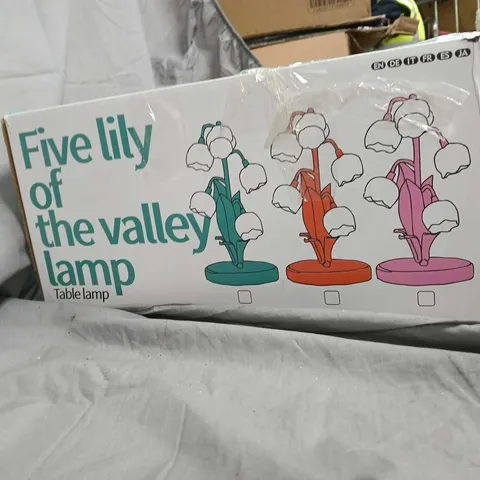 FIVE LILY OF THE VALLEY TABLE LAMP – BOXED