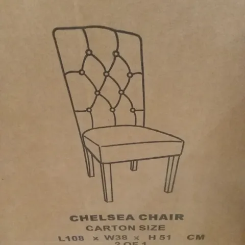 BOXED SET OF 2 CHELSEA DINING CHAIRS (1 BOX)