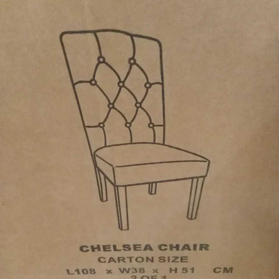 BOXED SET OF 2 CHELSEA DINING CHAIRS (1 BOX)