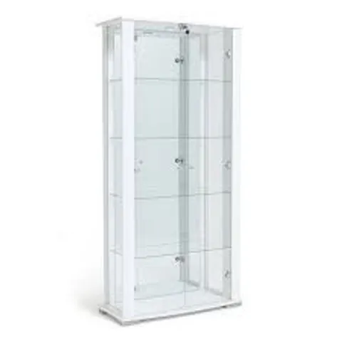 BOXED STELLA GLASS DISPLAY CABINET - WHITE (2 BOXES)