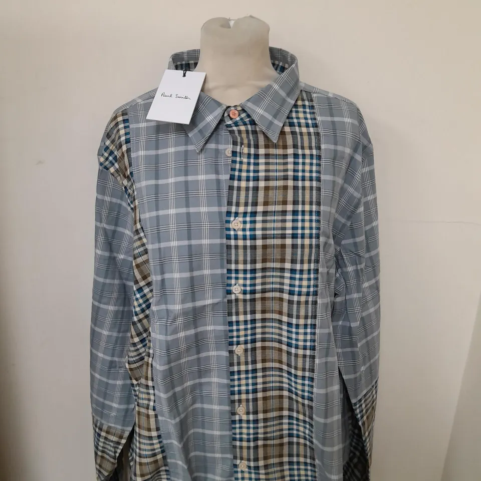 PAUL SMITH BUTTON TARTAN SHIRT SIZE XXL