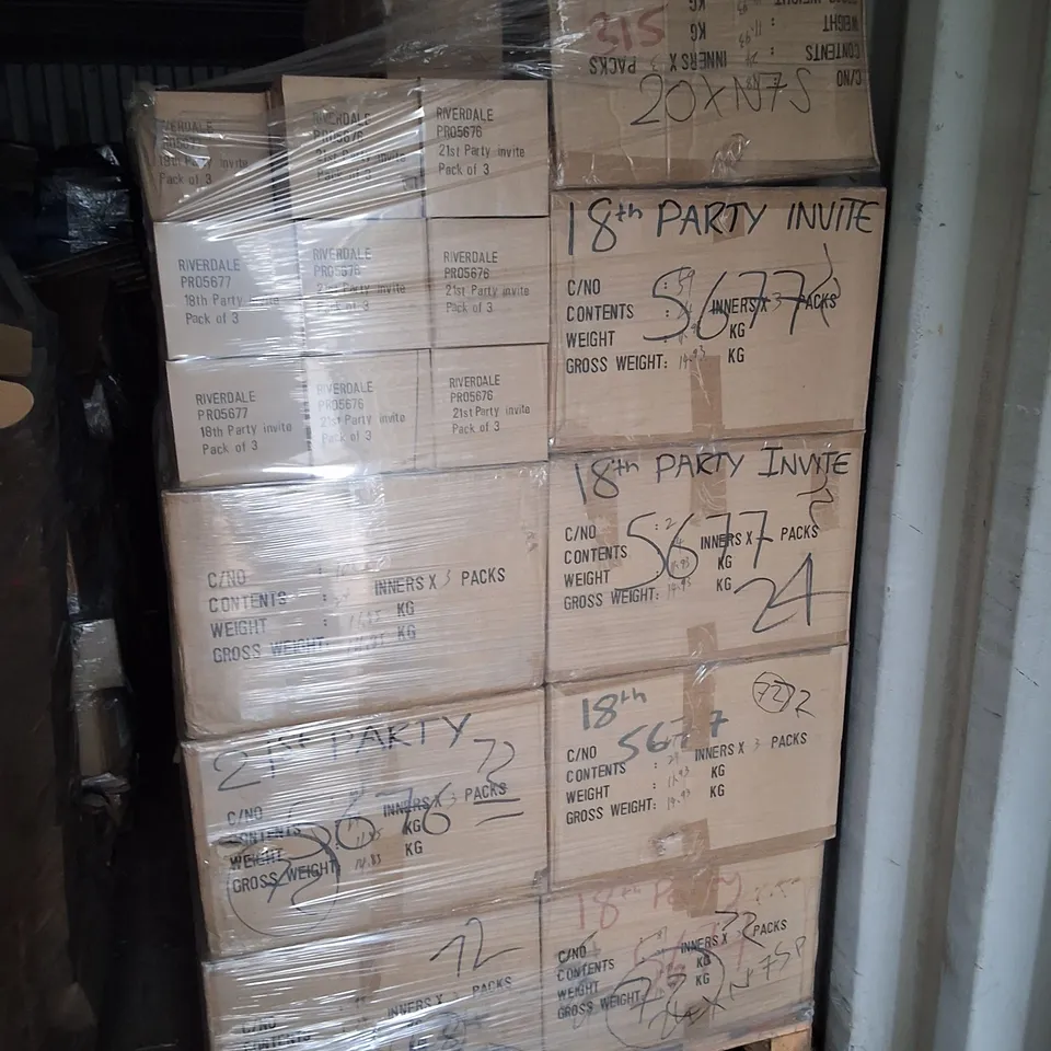 LARGE PALLET OF BIRTHDAY STATIONERY SETS TO INCLUDE PRIMARILY 18TH AND 21ST BIRTHDAY 