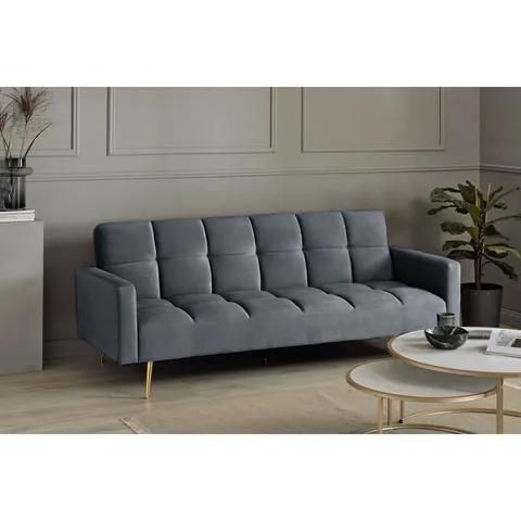 BOXED SHIFFET 3 SEATER MANUAL RECLINING VELVET SOFA BED (1 BOX)