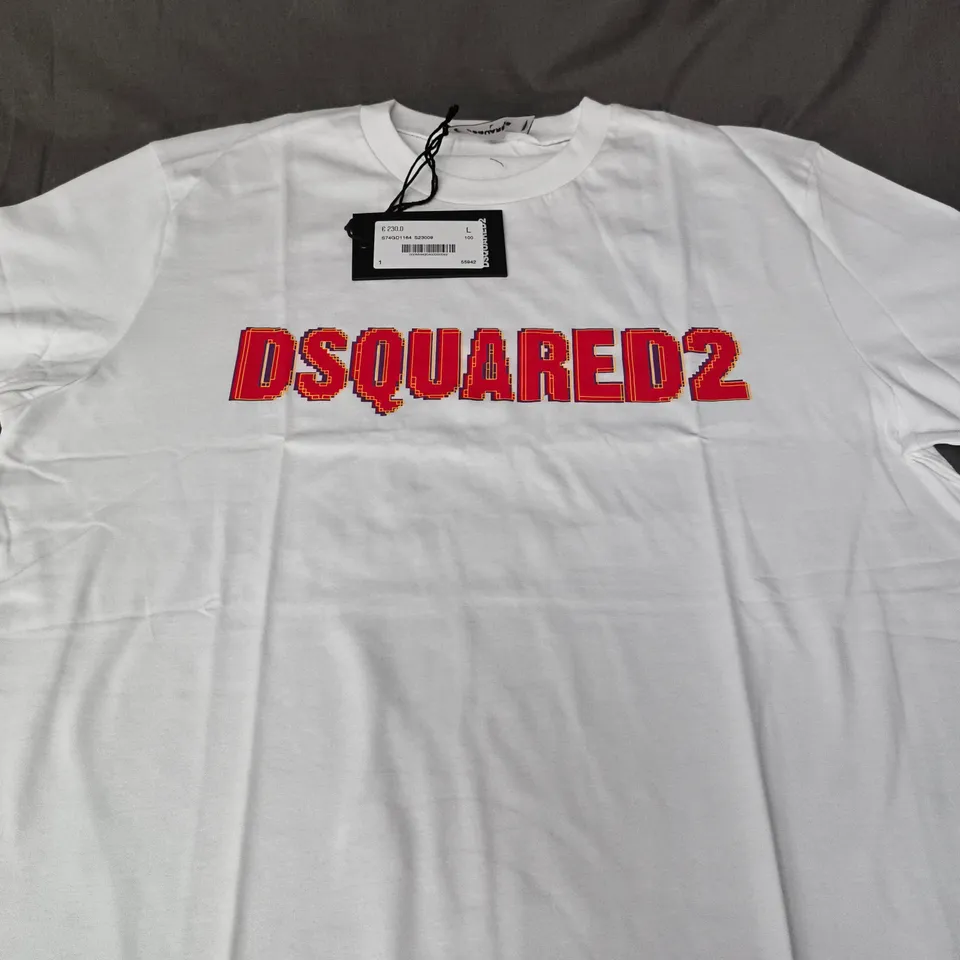 DSQUARED2 WHITE T-SHIRT - SIZE L