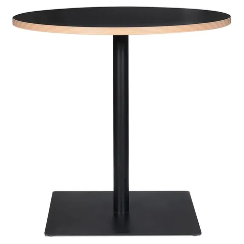 BOXED JAYVIR 80CM PEDESTAL DINING TABLE, BLACK (1 BOX)