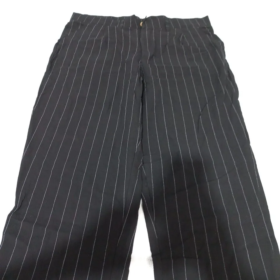 MEN'S BLACK PINSTRIPE TROUSERS