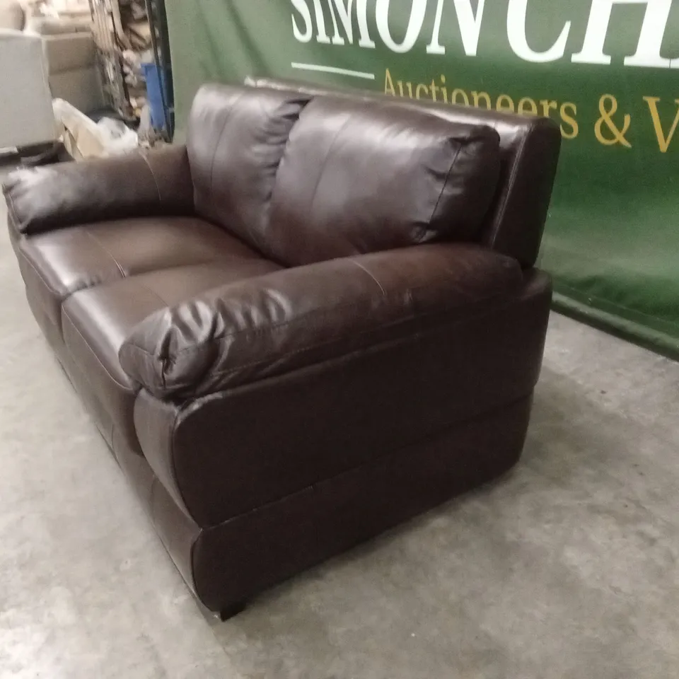 MARLOW ITALIAN LEATHER 2 SEATER SOFA - CHOCOLATE RRP £1299