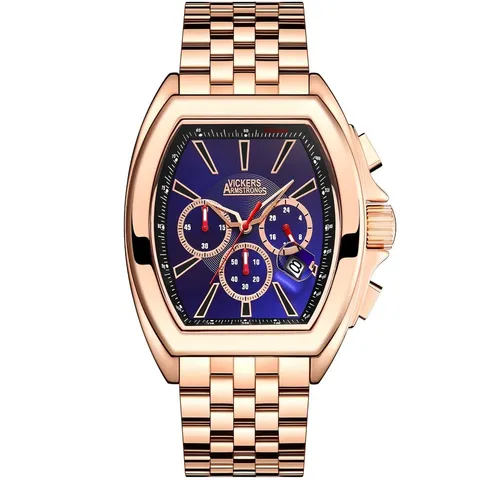 VICKERS ARMSTRONGS MENS CHRONOGRAPH QUARTZ ROSE GOLD TRIPLE DIAL WRISTWATCH