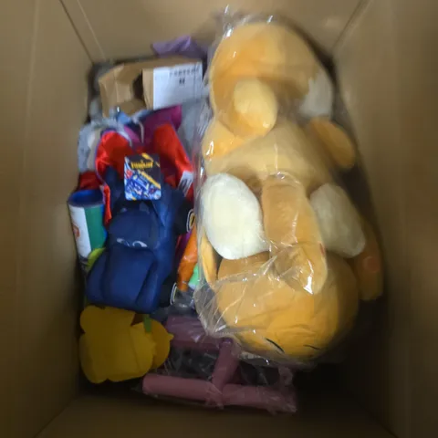 LARGE QUANTITY OF ASSORTED TOYS AND GAMES TO INCLUDE - TEDDIES , TENNIS BALLS AND FIDGET BOARD